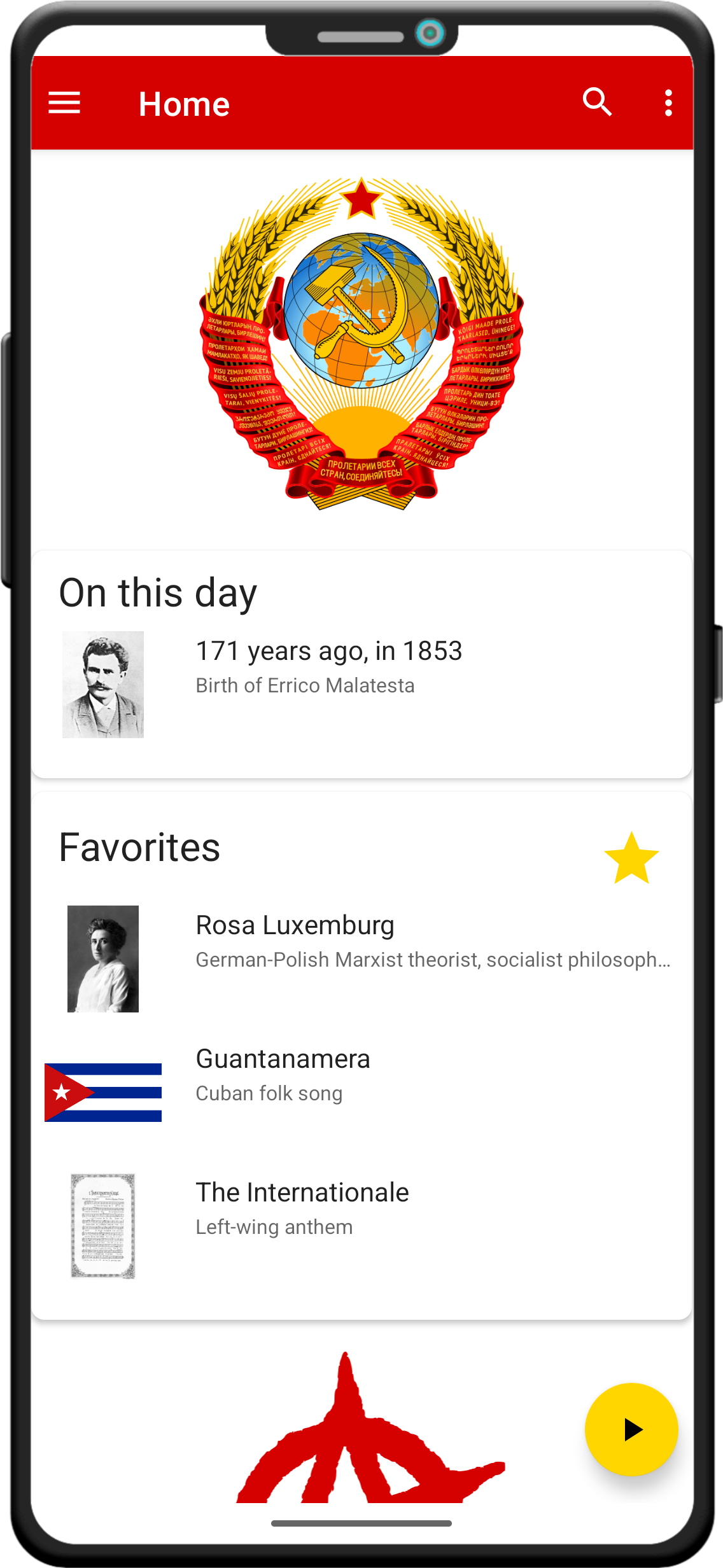 Screenshot of the main menu in World of Communism.